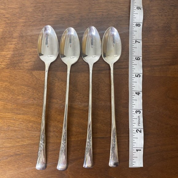 Wm Rogers Extra Plate IS 1938 REVELATION 7.5" Ice Tea Spoon Set - Picture 2 of 6